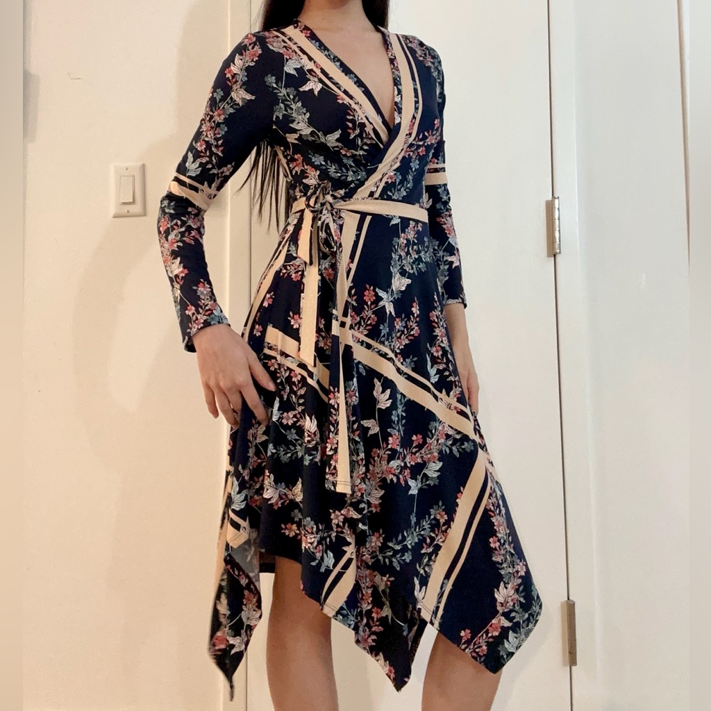 Bcbgmaxazria Nwot Asymmetrical Wrap Dress